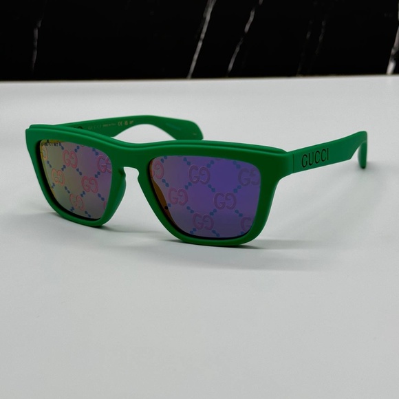 NEW GG1571S 004 GUCCI GREEN BLUE UNISEX GUCCI SUNGLASSES - Picture 3 of 13